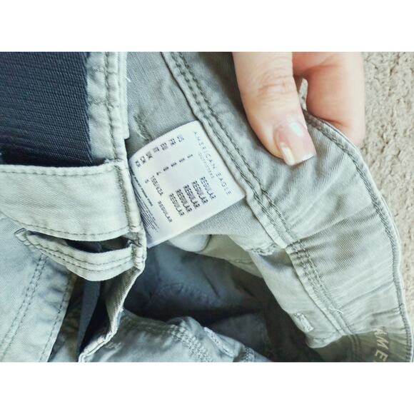 American Eagle High Rise A-Line Cargo Skirt Khaki 0 Grunge Gorpcore Utility Army - Picture 9 of 9